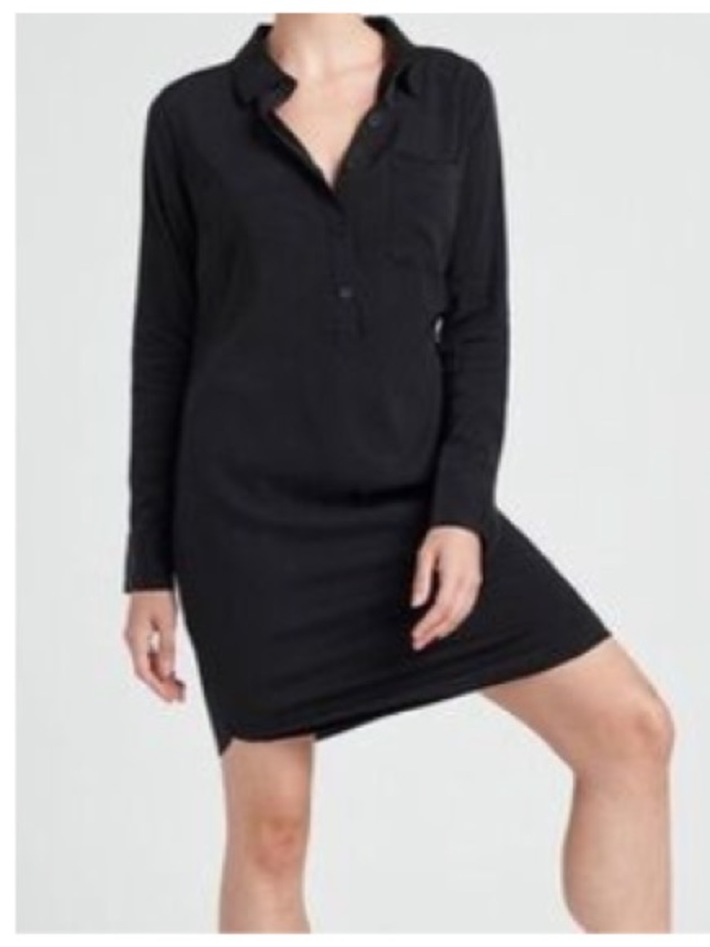 Universal Standard Rubican Dress Sz Small 14-16 Black Shirtdress